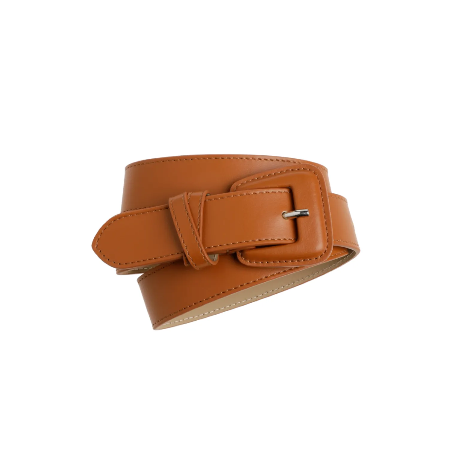 Lederen riem met afgeronde gesp