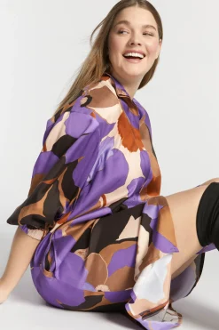 Middellange jurk met bloemenprint
