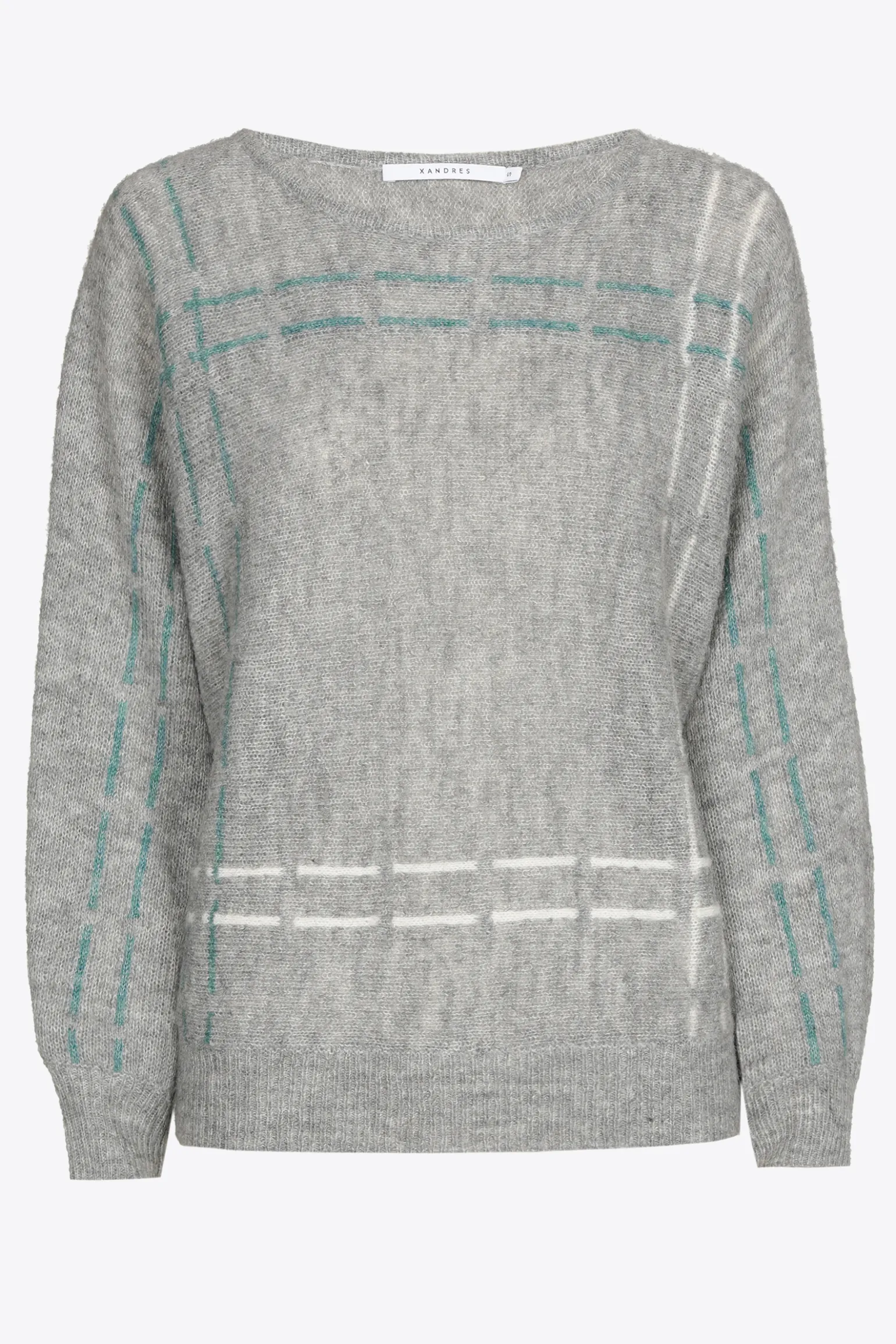 Mohair pull met gebreide strepen