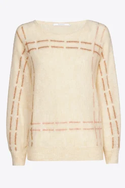 Mohair pull met gebreide strepen