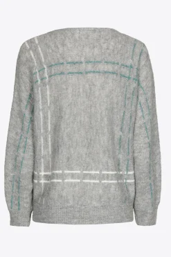 Mohair pull met gebreide strepen