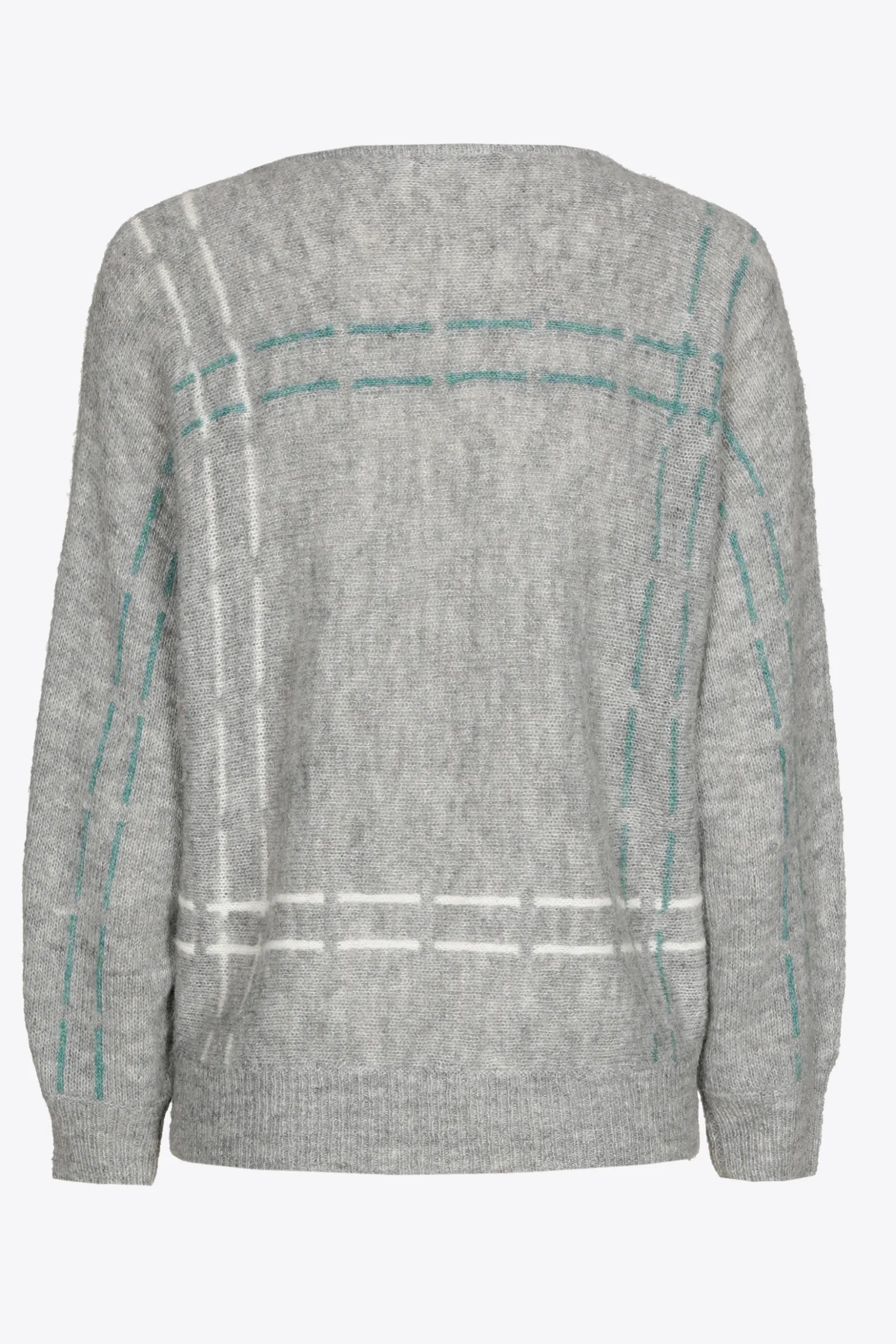Mohair pull met gebreide strepen