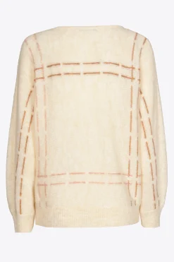 Mohair pull met gebreide strepen