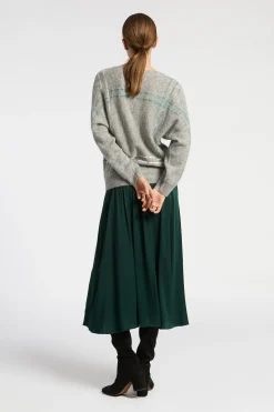 Mohair pull met gebreide strepen