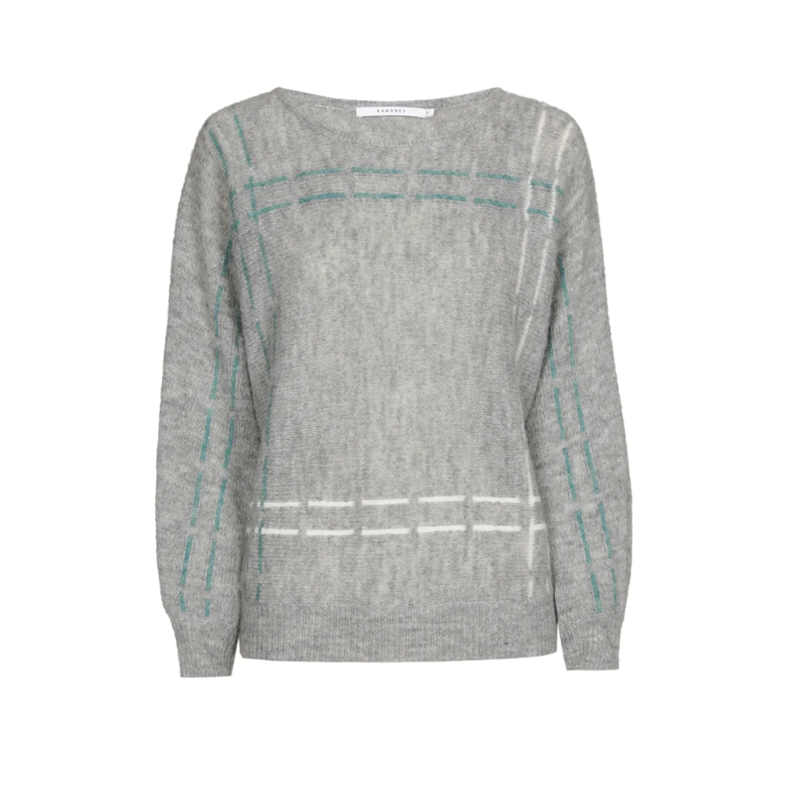 Mohair pull met gebreide strepen
