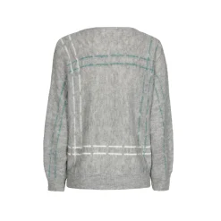 Mohair pull met gebreide strepen