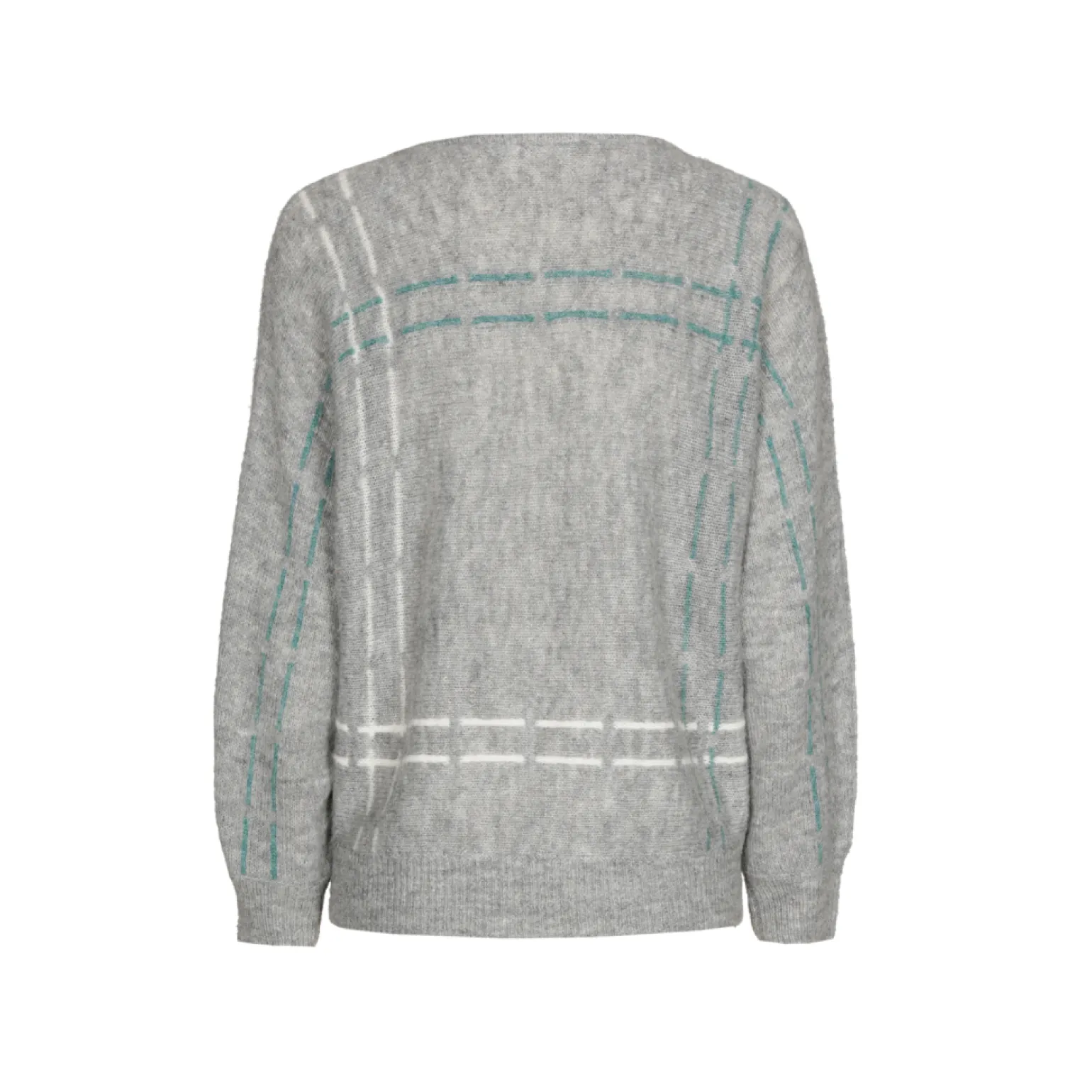 Mohair pull met gebreide strepen