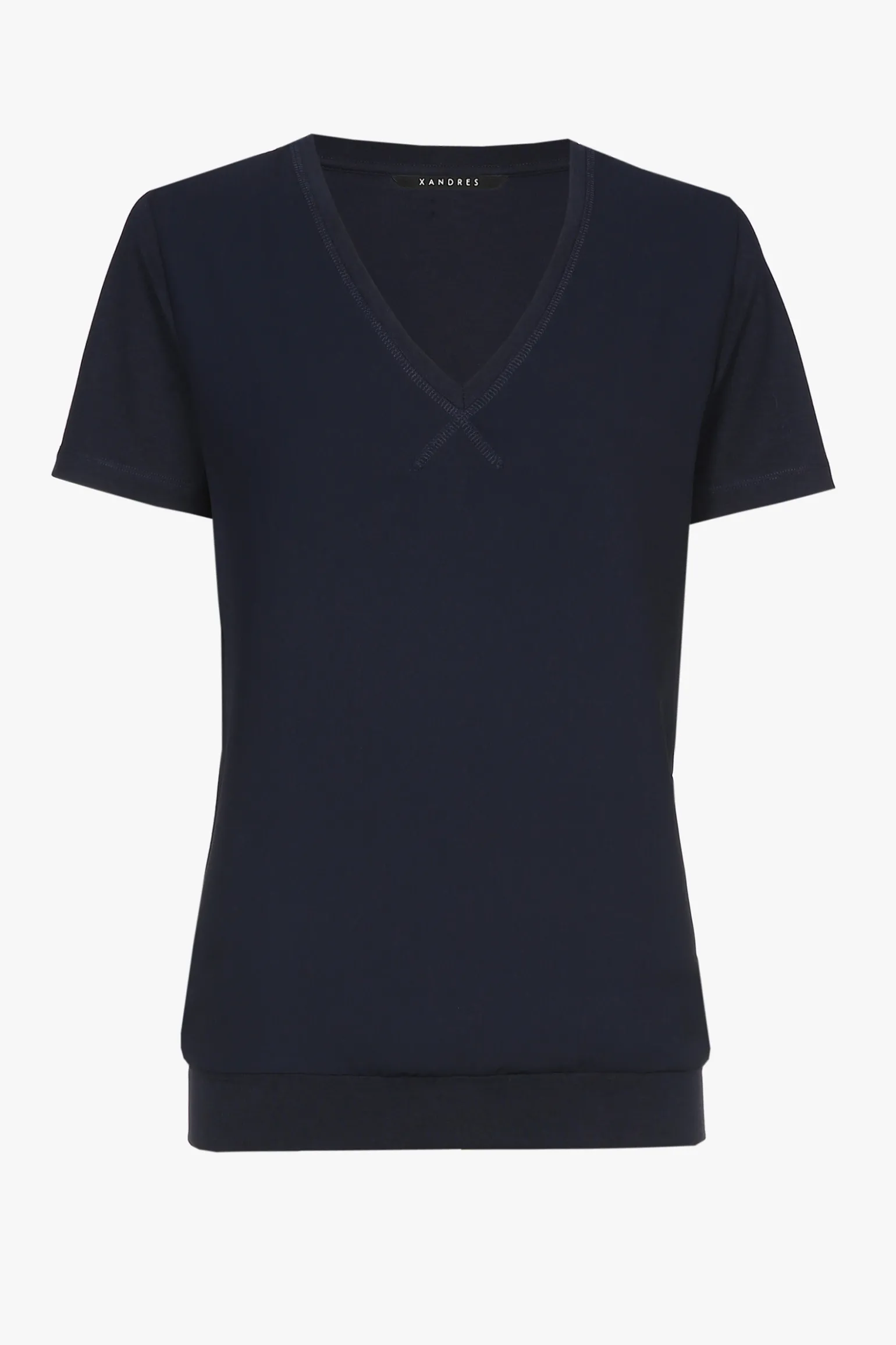 Navyblauw T-shirt met V-hals