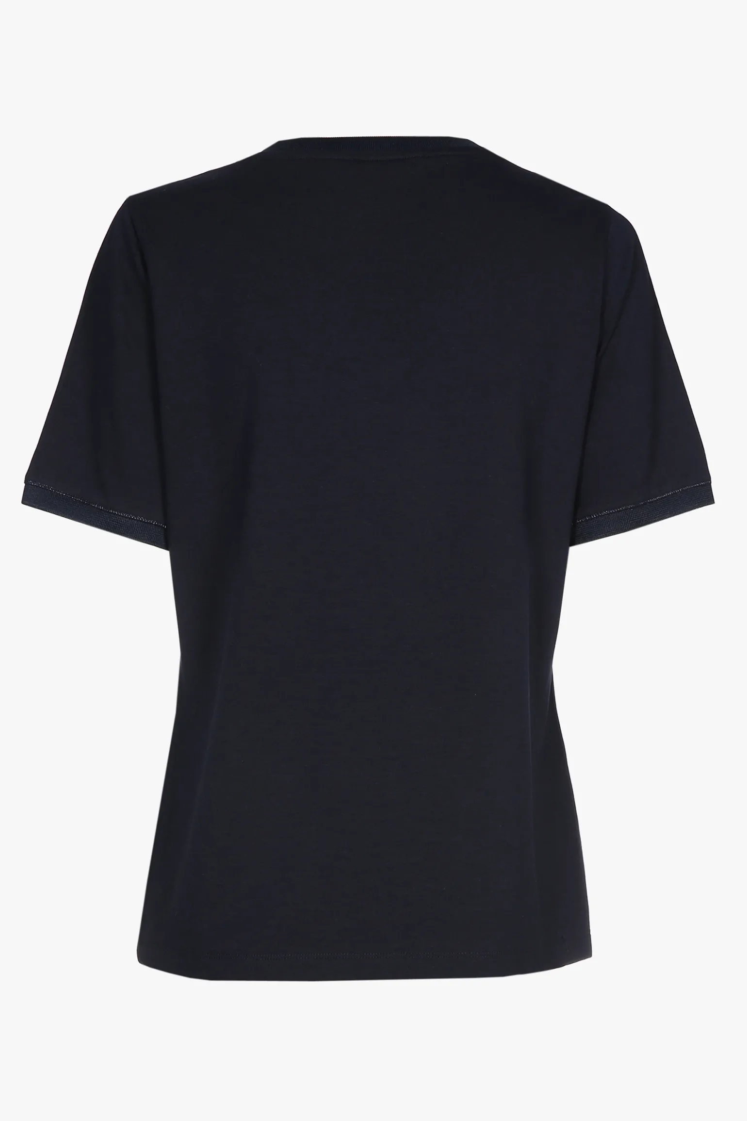 Navyblauw T-shirt met V-hals en korte mouwen