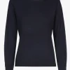 Navyblauw zijden truitje met lange mouwen