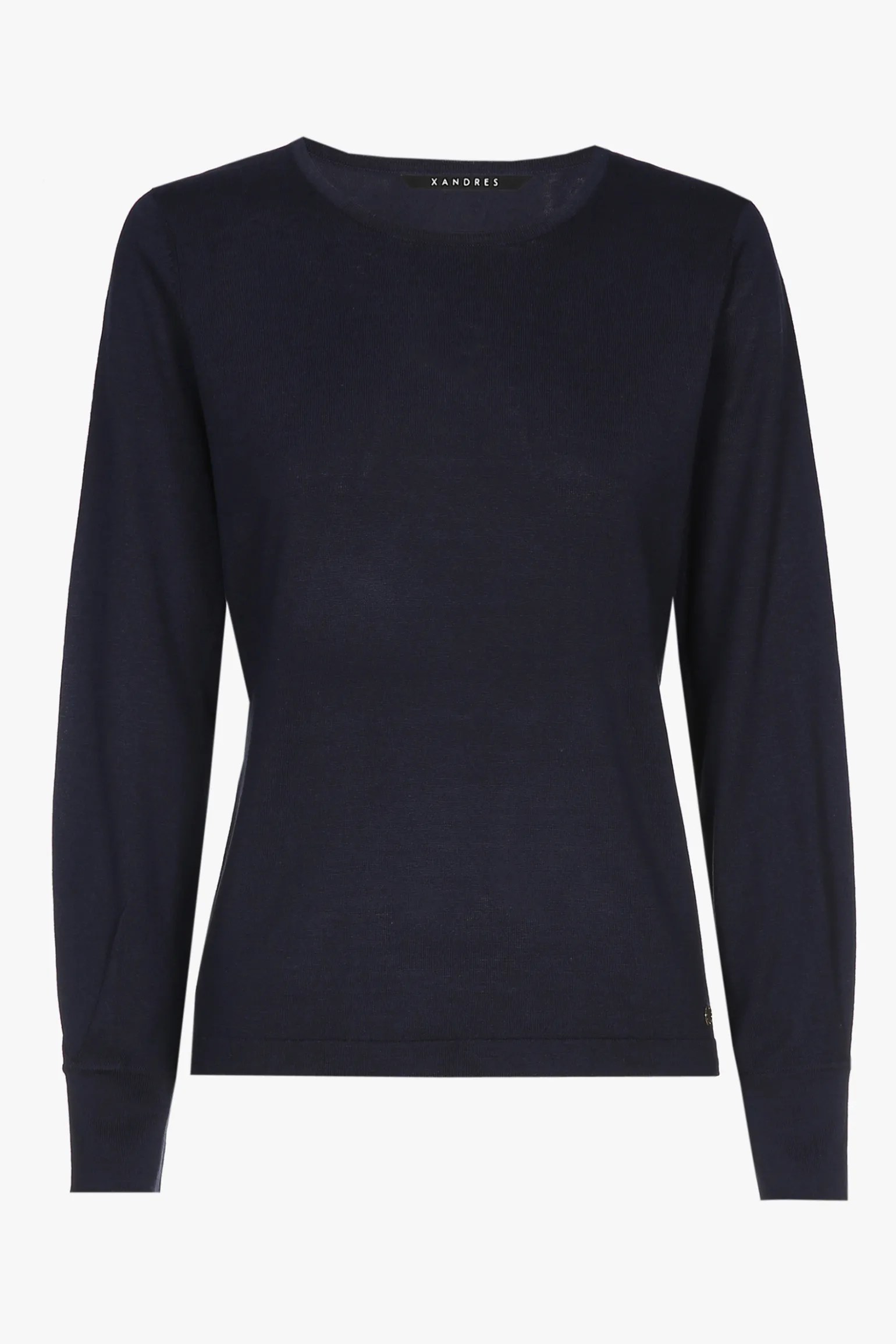 Navyblauw zijden truitje met lange mouwen