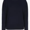 Navyblauwe cashmere pull met ronde hals