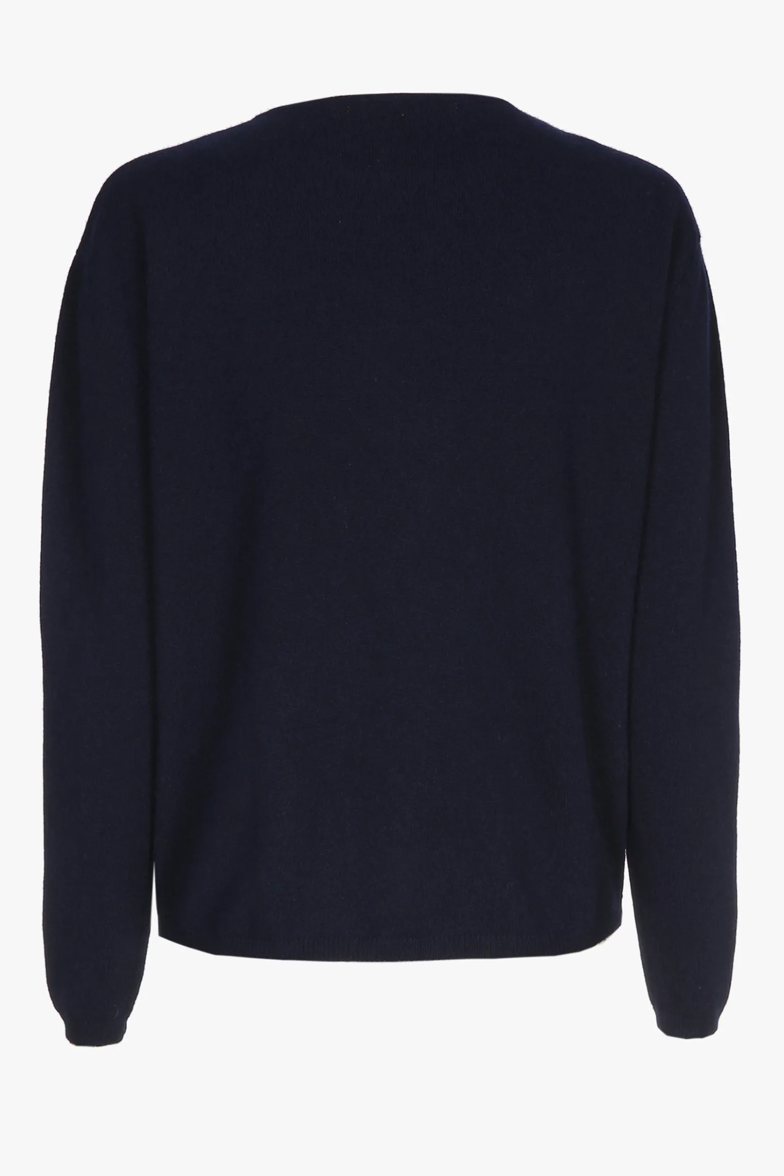 Navyblauwe cashmere pull met ronde hals