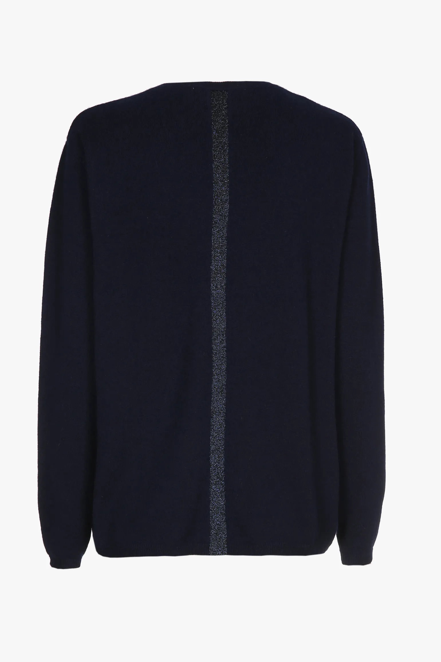 Navyblauwe cashmere trui met V-hals