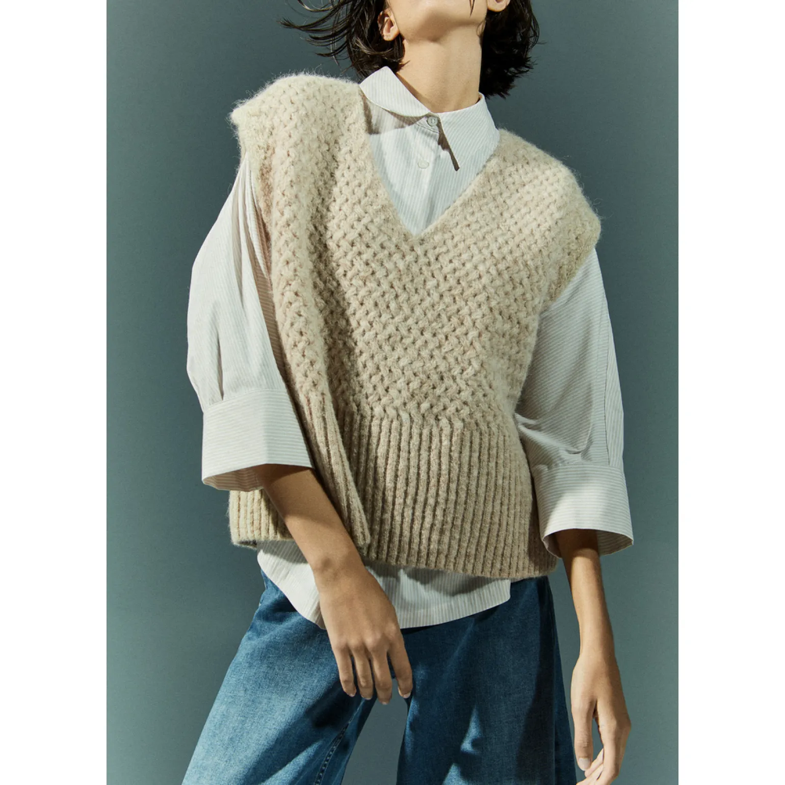 Oversized gestreept hemd