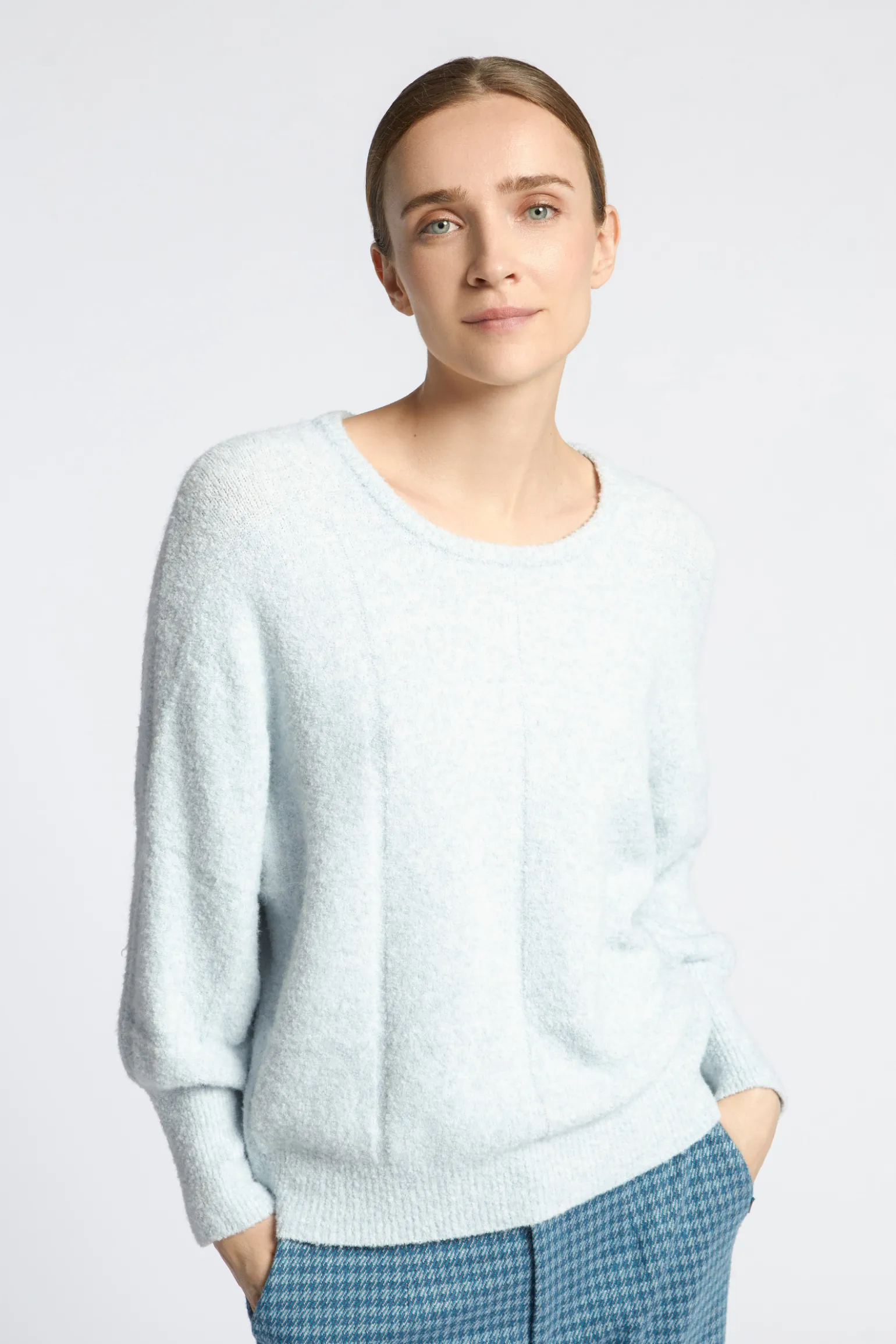 Pull met ingebreide ruit