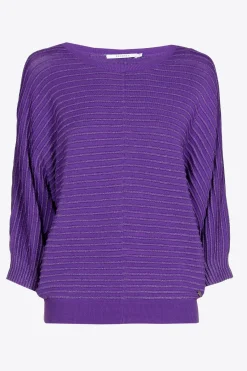 Pull met lurex en fantasiesteek