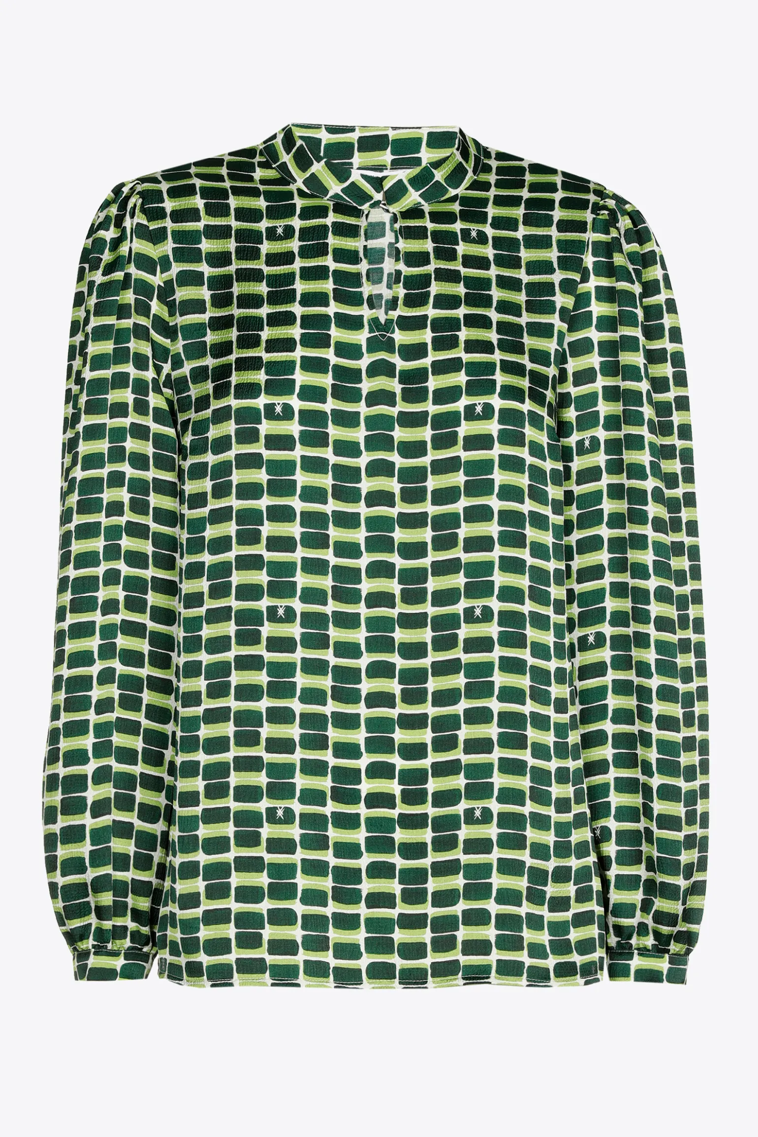 Seersucker blouse met logoprint