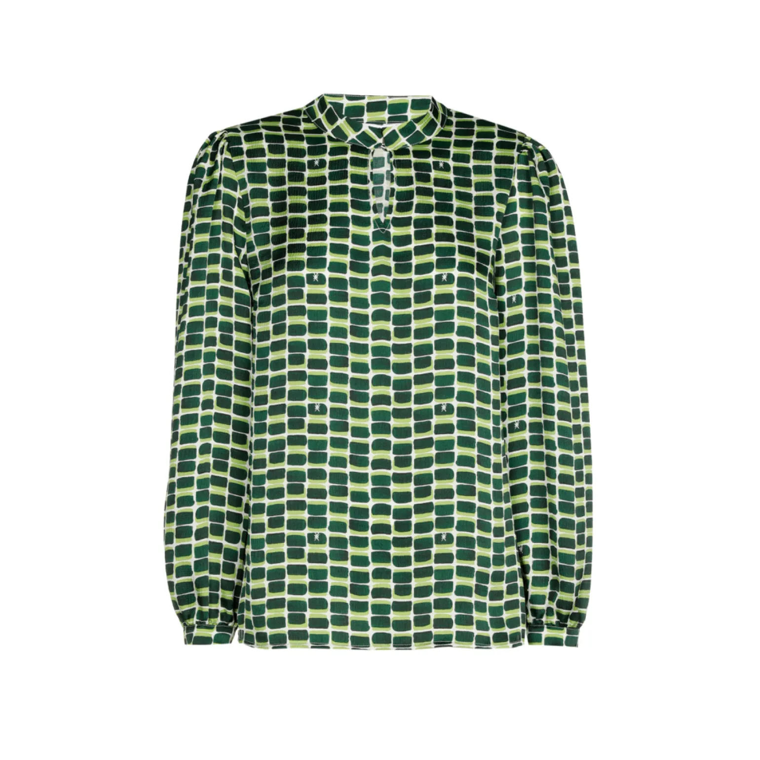 Seersucker blouse met logoprint