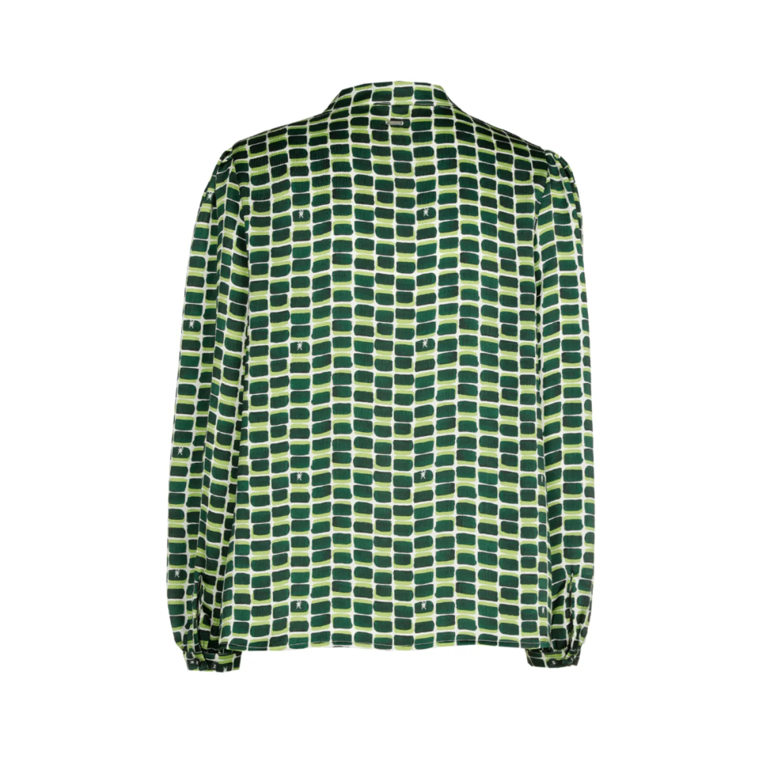 Seersucker blouse met logoprint