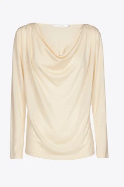 T-shirt met gedrapeerde hals