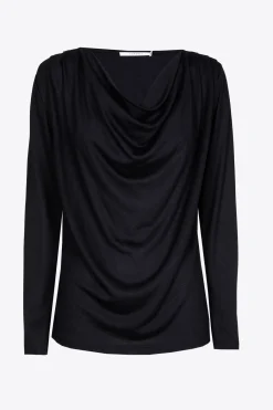 T-shirt met gedrapeerde hals
