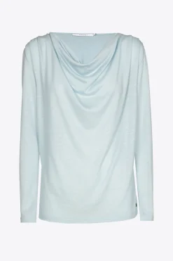 T-shirt met gedrapeerde hals