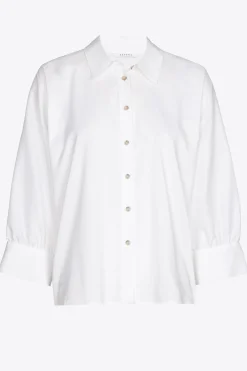 Volumineuze blouse met hemdkraag