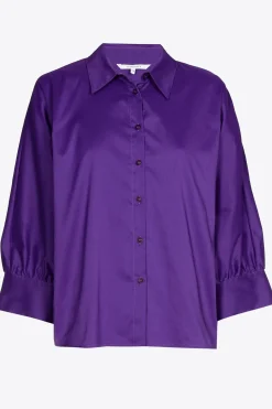 Volumineuze blouse met hemdkraag
