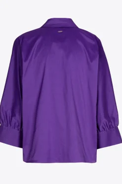 Volumineuze blouse met hemdkraag