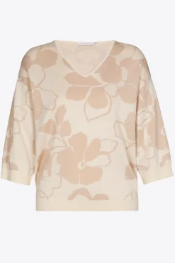 Volumineuze pull met bloemenprint