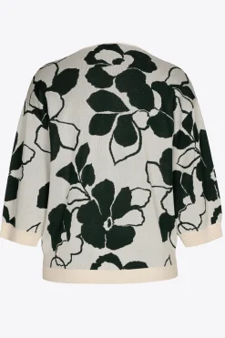 Volumineuze pull met bloemenprint