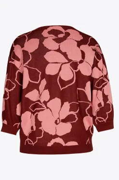 Volumineuze pull met bloemenprint