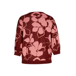 Volumineuze pull met bloemenprint
