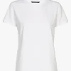 Wit T-shirt met ronde hals en korte mouwen