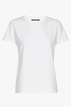 Wit T-shirt met ronde hals en korte mouwen