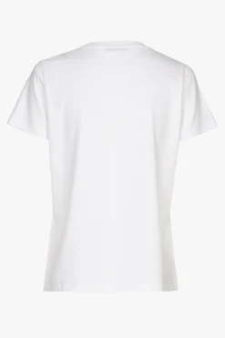 Wit T-shirt met ronde hals en korte mouwen