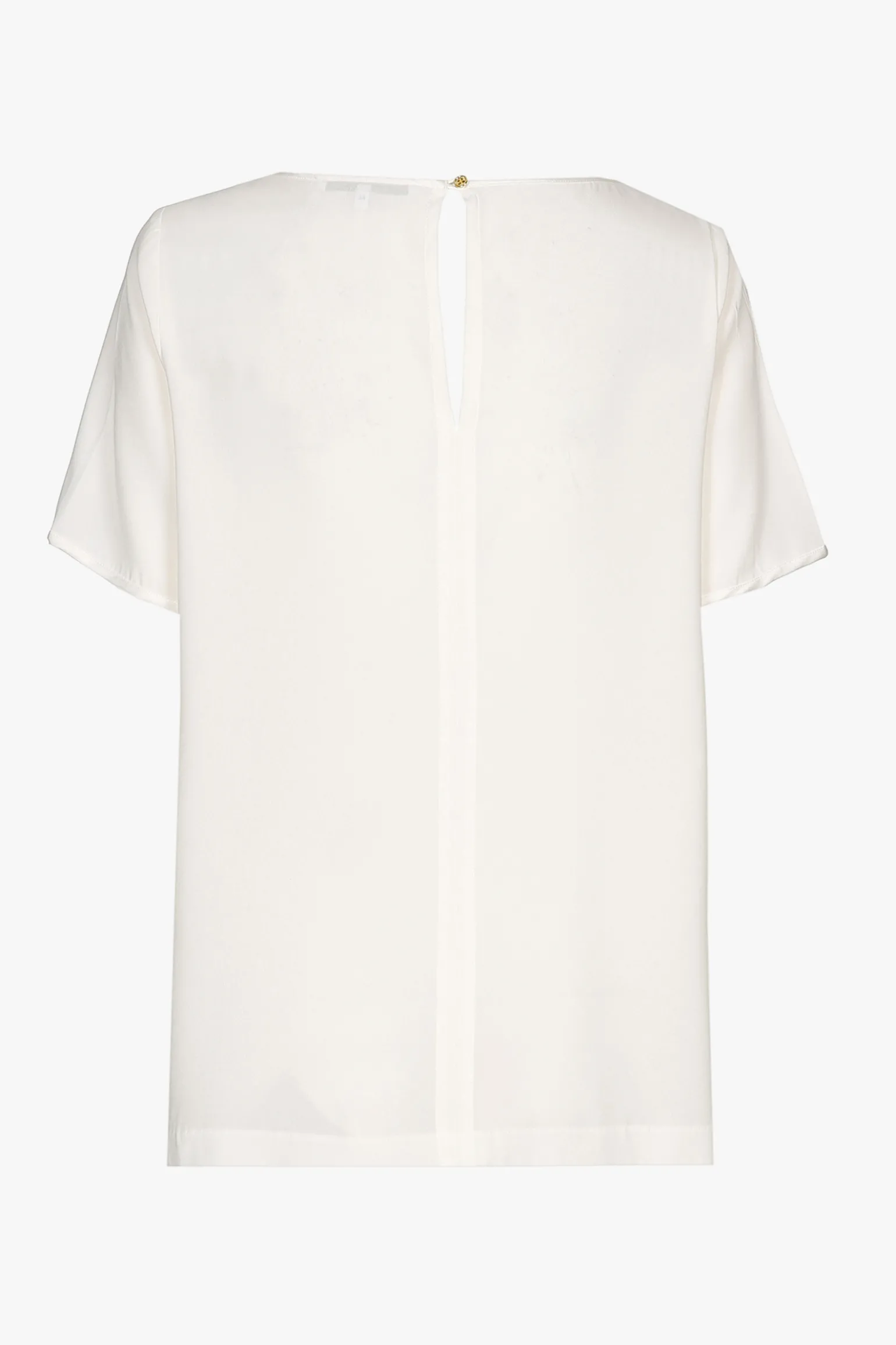 Wit zijden T-shirt met korte mouwen