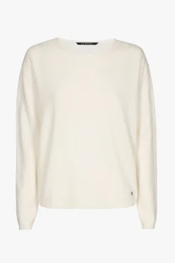 Witte cashmere pull met ronde hals