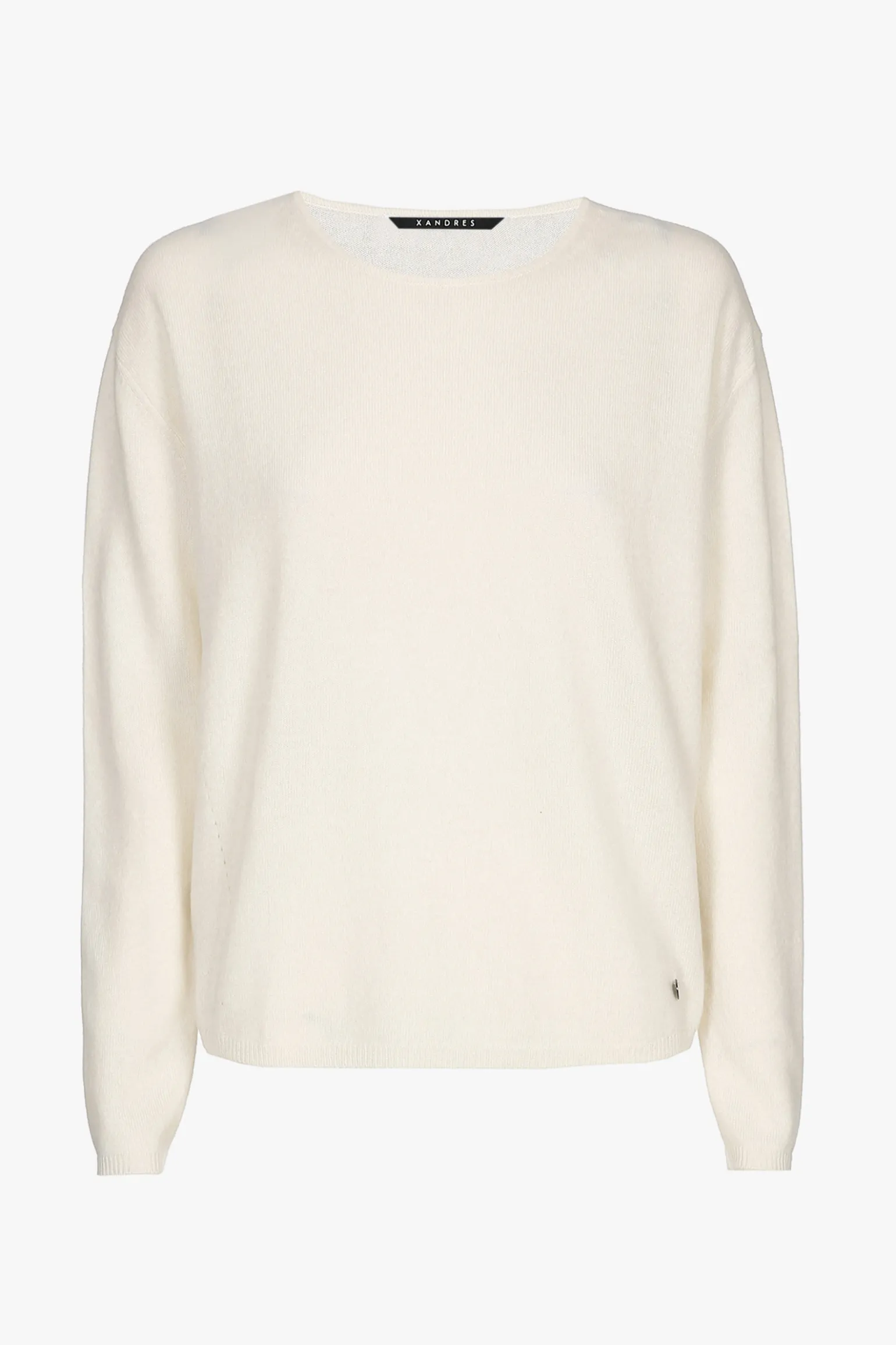 Witte cashmere pull met ronde hals