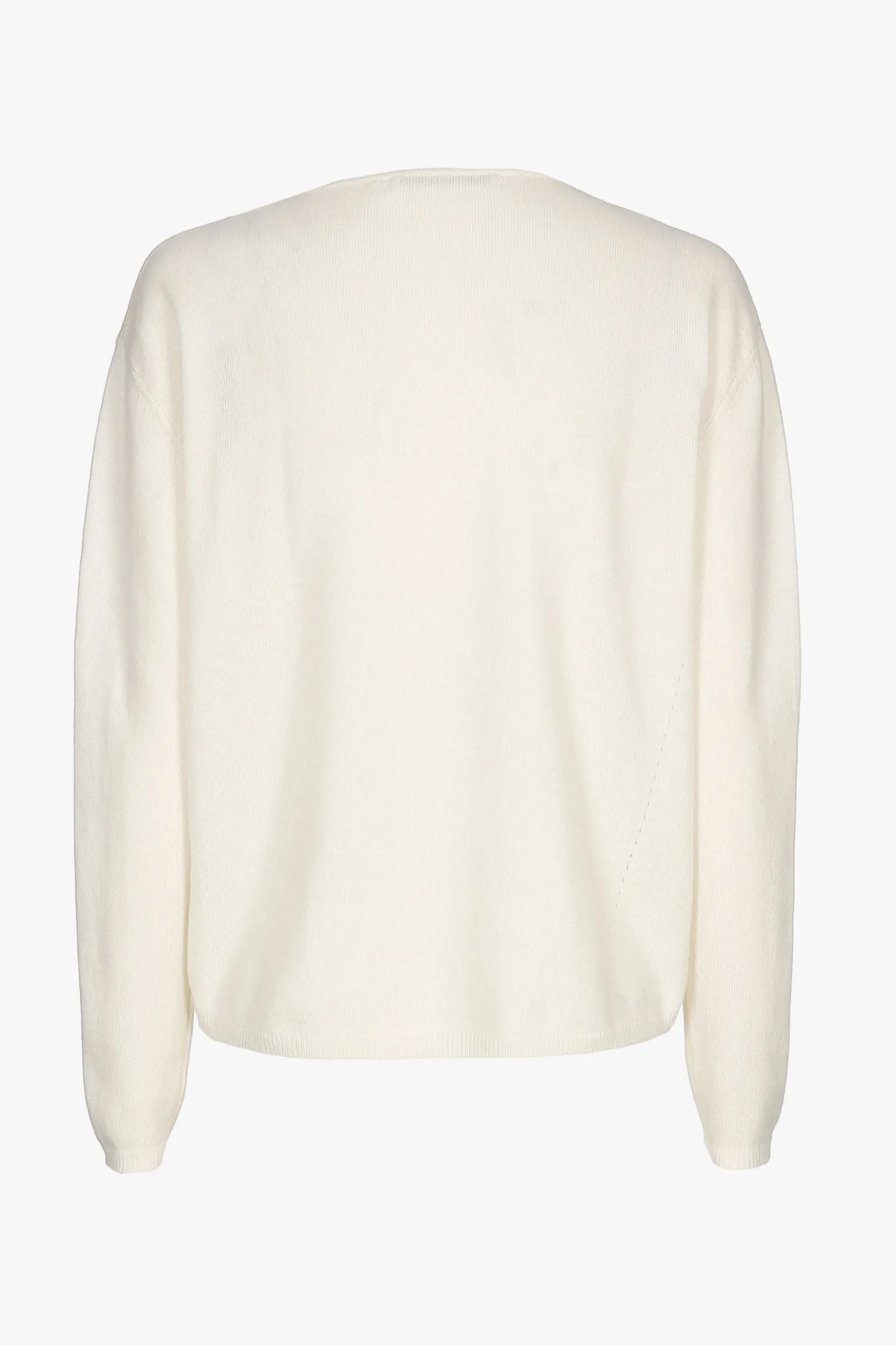 Witte cashmere pull met ronde hals