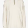 Witte cashmere trui met V-hals