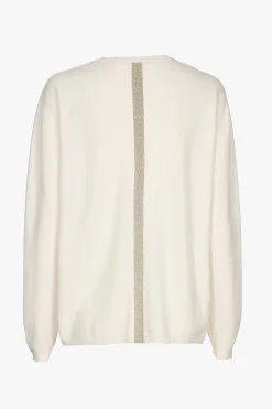 Witte cashmere trui met V-hals