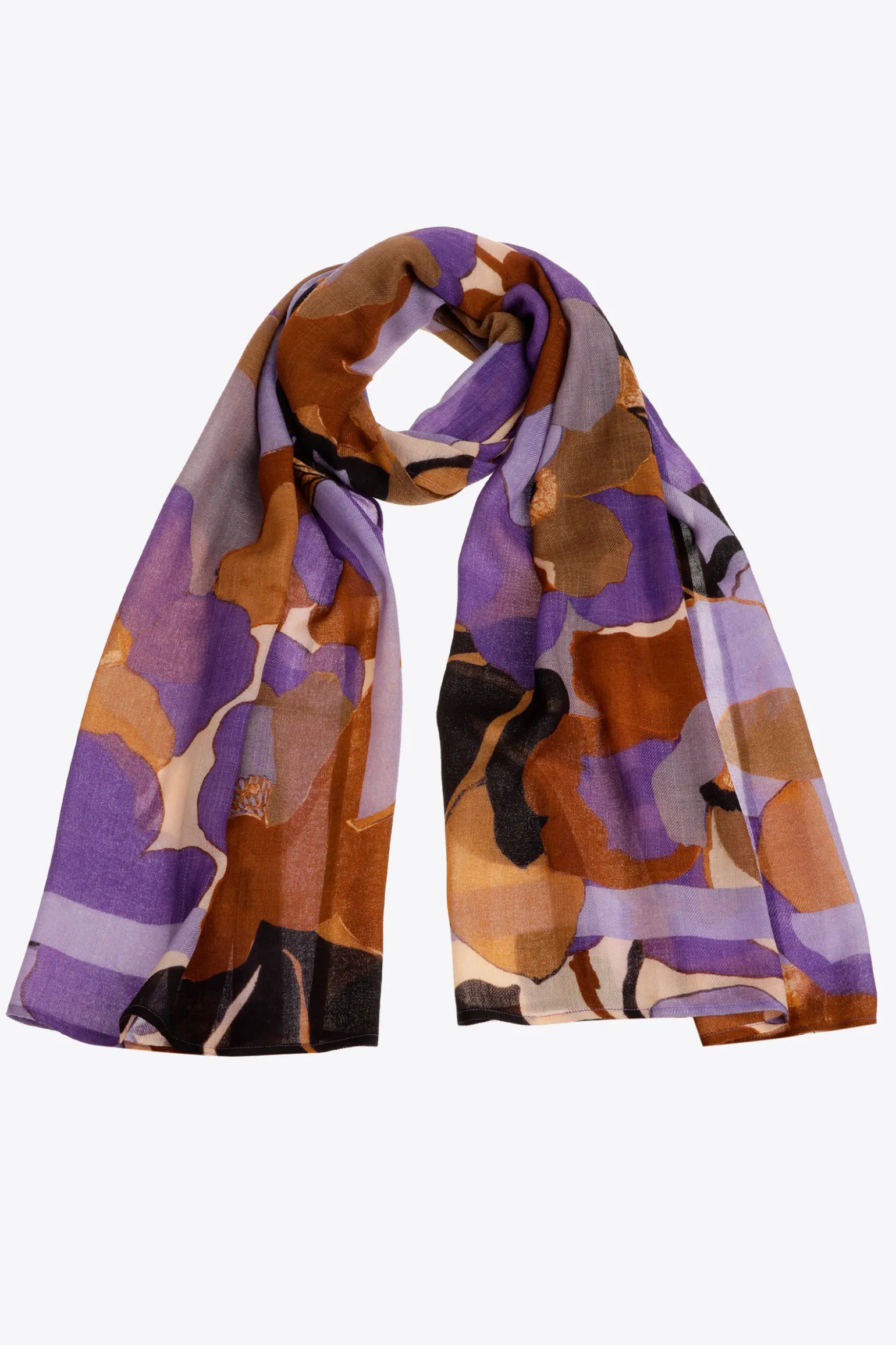 Wollen sjaal met bloemenprint
