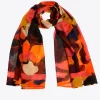 Wollen sjaal met bloemenprint