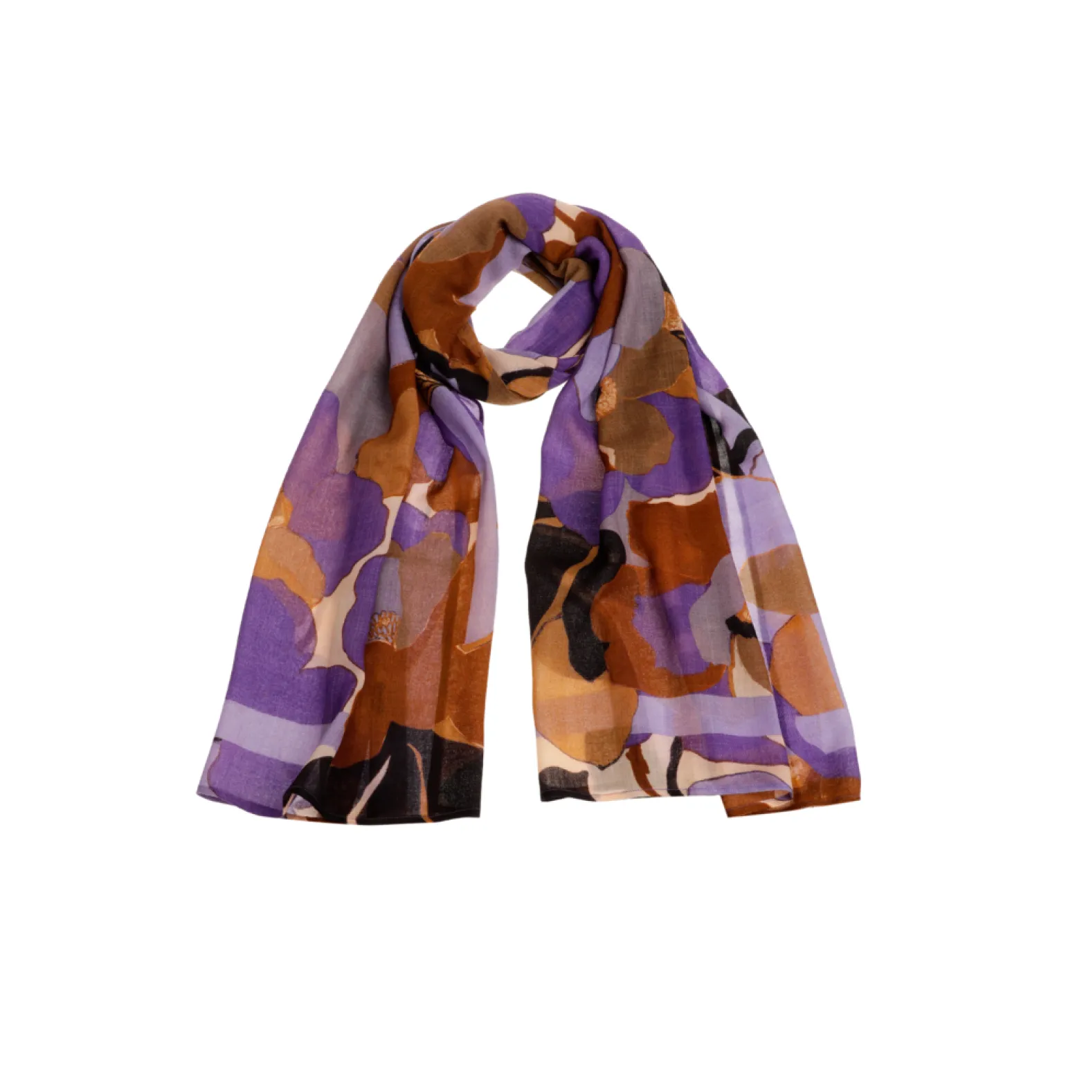 Wollen sjaal met bloemenprint