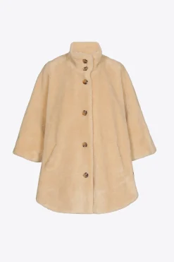 Zachte poncho in teddystof