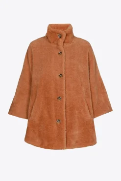 Zachte poncho in teddystof
