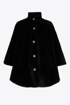 Zachte poncho in teddystof