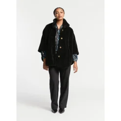 Zachte poncho in teddystof